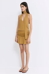 Draped Jersey Deep V Top