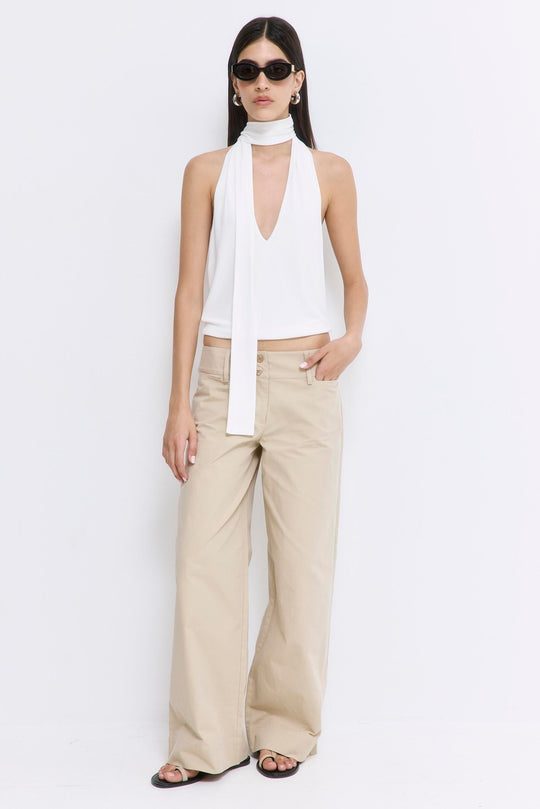 Draped Jersey Deep V Top - Dé Rococo