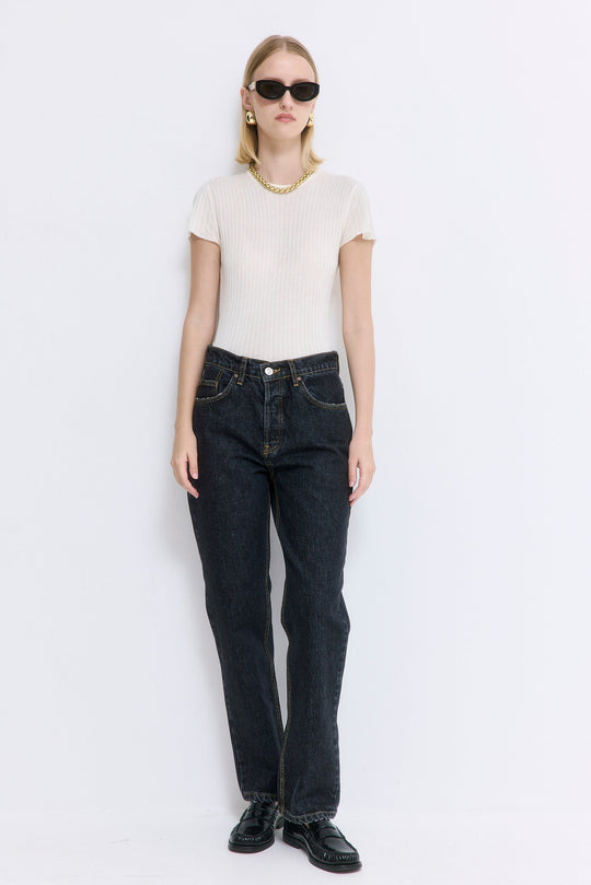 No.5| High Waist Straight Cropped Denim
