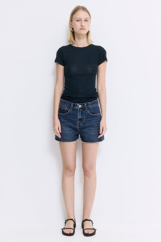 Mid Rise Denim Shorts - Dé Rococo