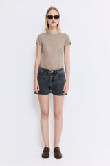 Mid Rise Denim Shorts