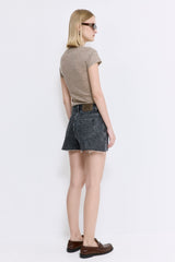 Mid Rise Denim Shorts