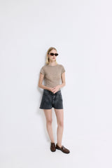 Mid Rise Denim Shorts