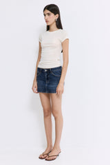 Low Rise Mini Denim Skirt