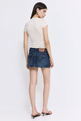 Low Rise Mini Denim Skirt