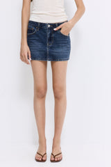 Low Rise Mini Denim Skirt