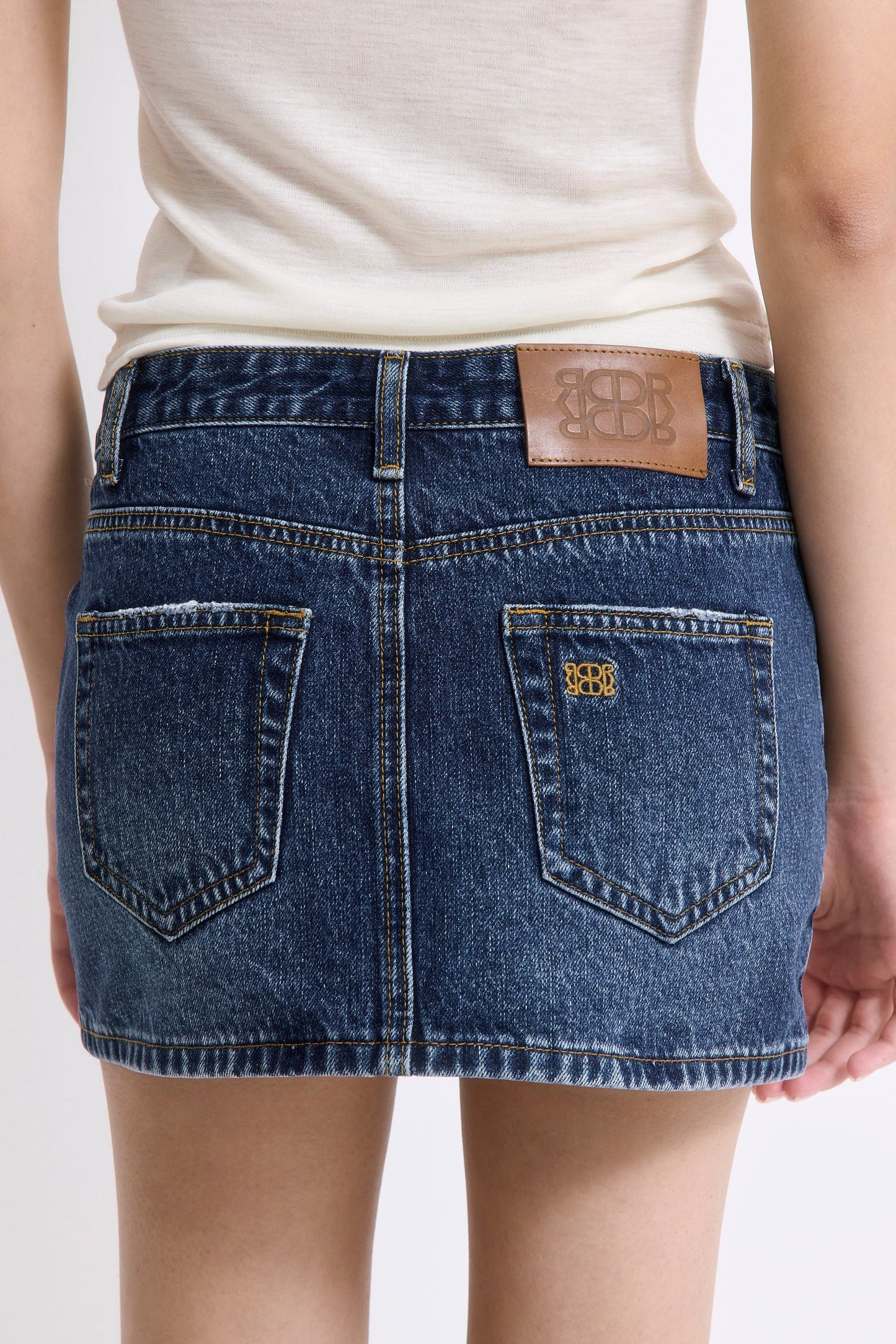 Low Rise Mini Denim Skirt - Dé Rococo