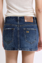 Low Rise Mini Denim Skirt
