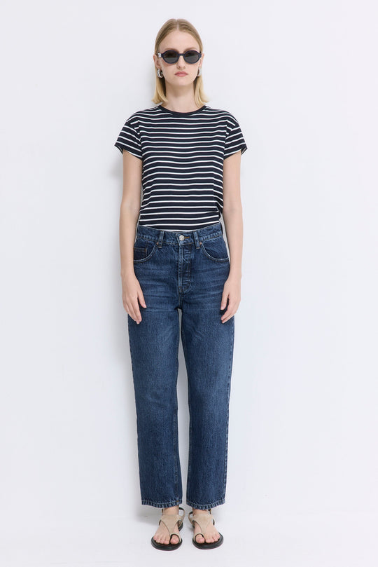 No.5| High Waist Straight Cropped Denim - Dé Rococo