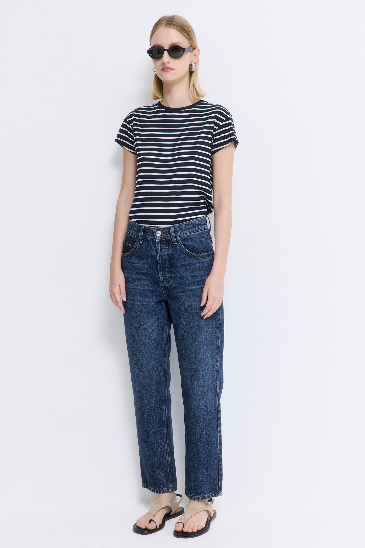 No.5| High Waist Straight Cropped Denim