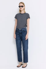 No.5| High Waist Straight Cropped Denim