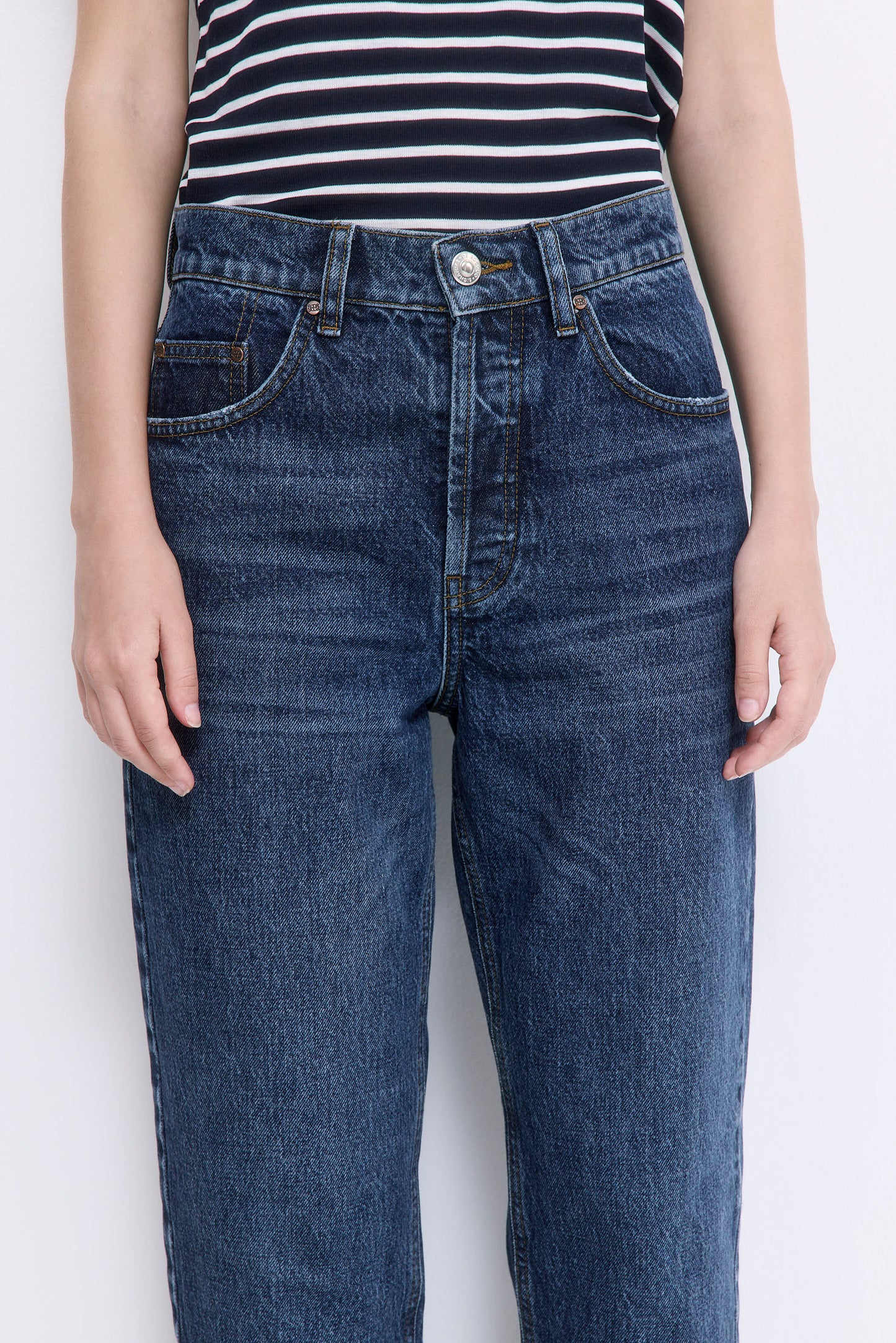 No.5| High Waist Straight Cropped Denim - Dé Rococo