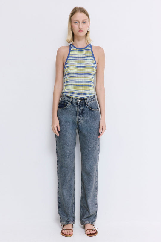 No.6| High Waisted Straight Full Length Denim - Dé Rococo