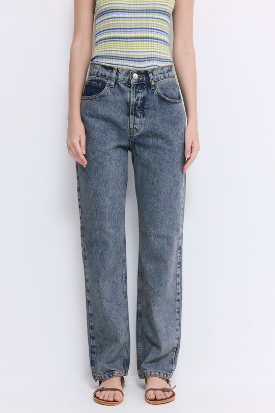 No.6| High Waisted Straight Full Length Denim - Dé Rococo