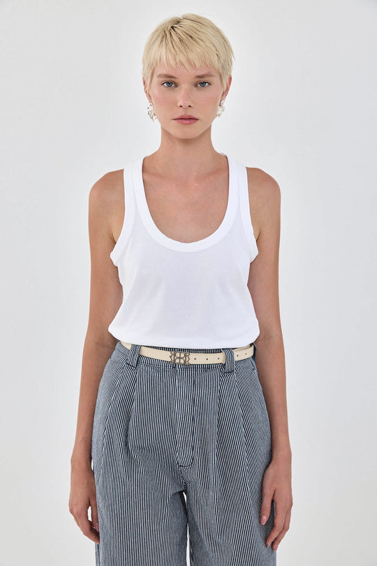 Heavy Cotton Deep Scoop Tank Top - Dé Rococo