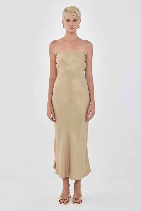 Satin Strapless Dress - Dé Rococo