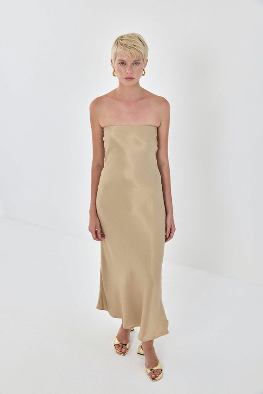 Satin Strapless Dress - Dé Rococo