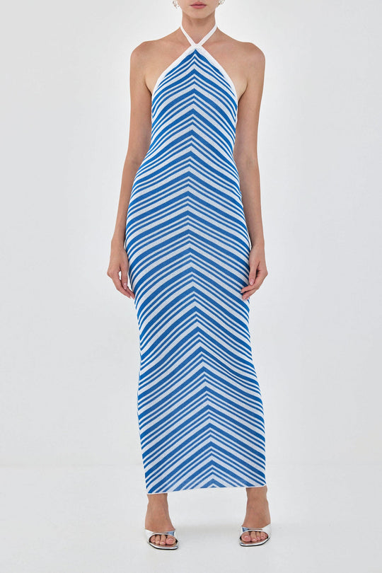 Pattern Knitted Collar Maxi Dress - Dé Rococo