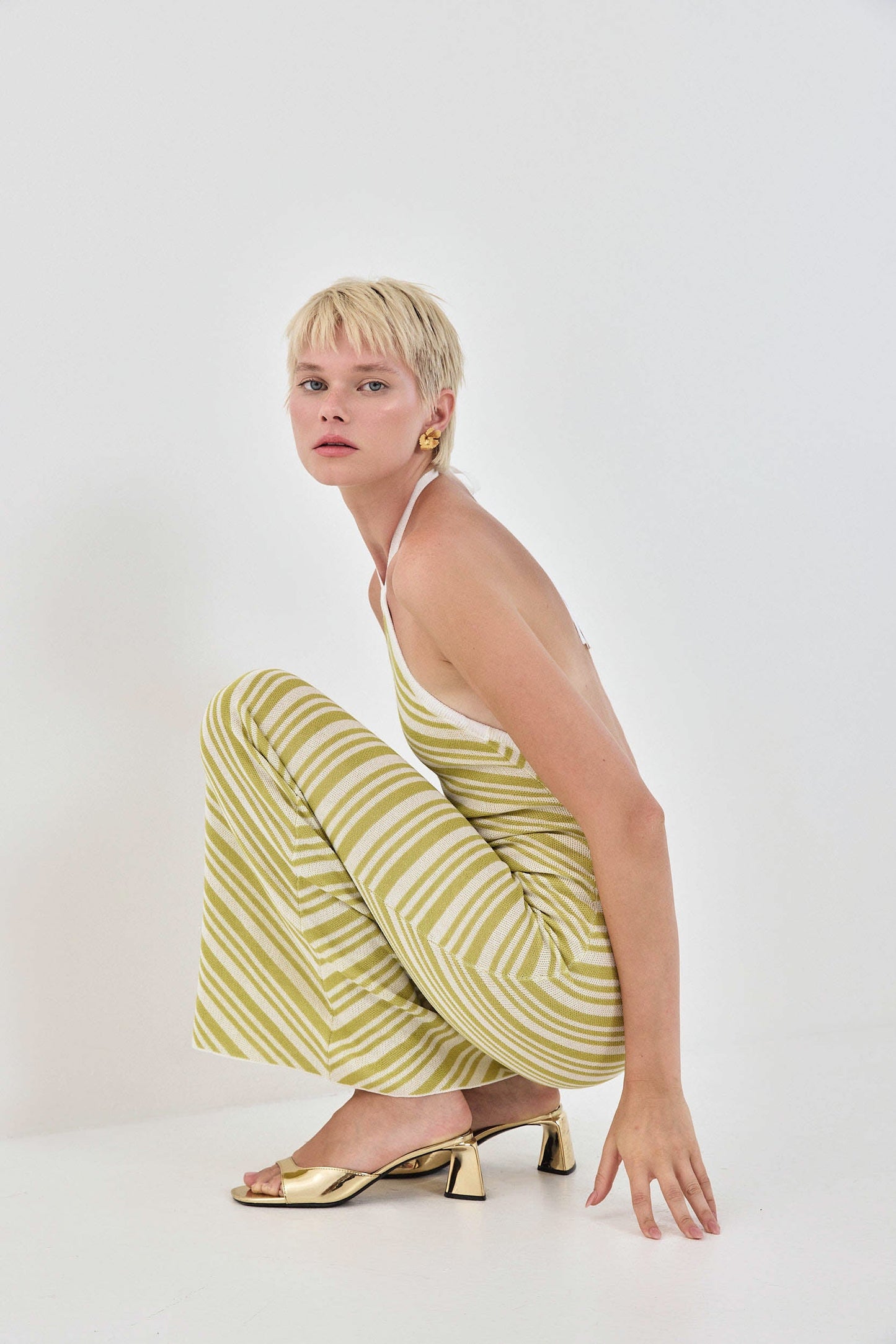 Pattern Knitted Collar Maxi Dress - Dé Rococo