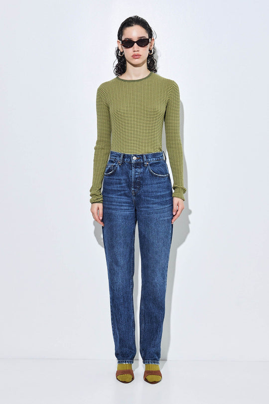 No.6| High Waisted Straight Full Length Denim - Dé Rococo