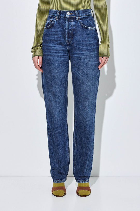 No.6| High Waisted Straight Full Length Denim - Dé Rococo