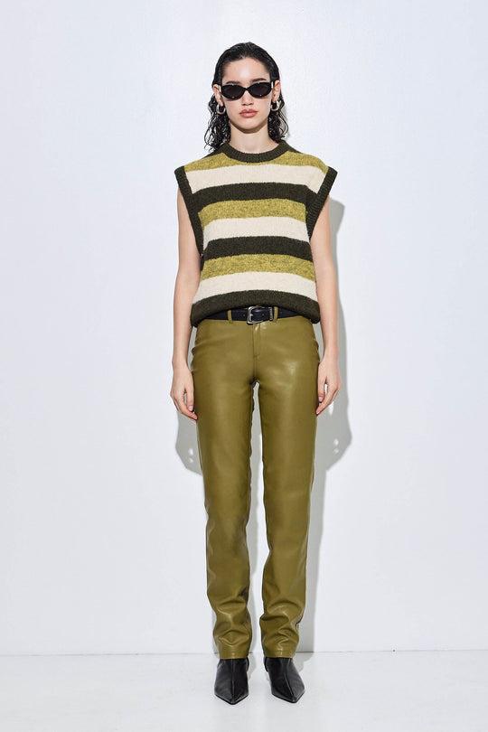 Vegan Leather Slim Pants - Dé Rococo