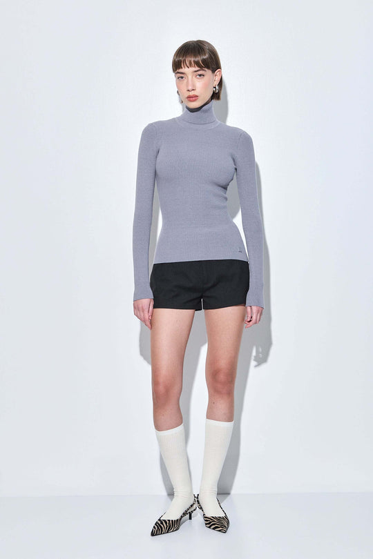 Ribbed Turtleneck Top - Dé Rococo