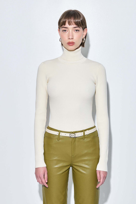 Ribbed Turtleneck Top - Dé Rococo