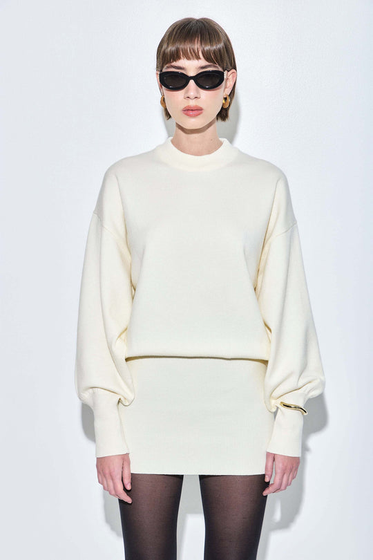 Knitted Long Sleeved Volume Dress - Dé Rococo