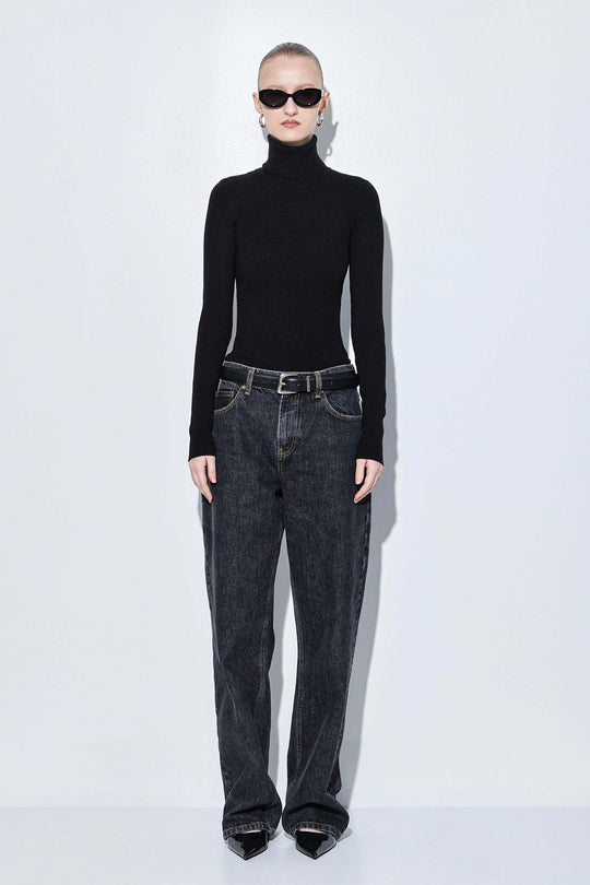 Ribbed Turtleneck Top - Dé Rococo