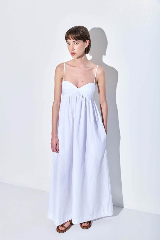 Cup Detail Poplin Maxi Dress - Dé Rococo