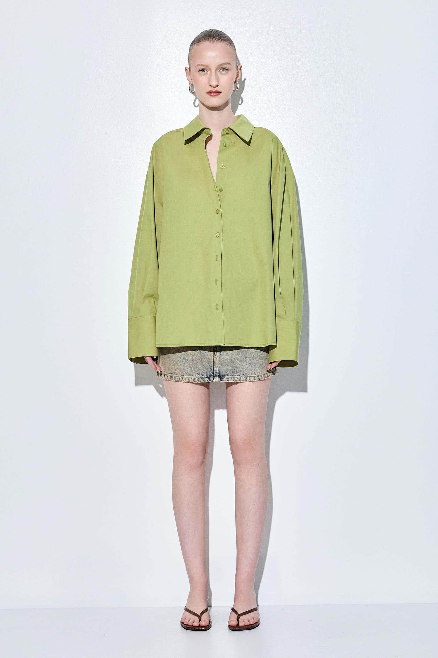 Oversized Poplin Button Down Shirt
