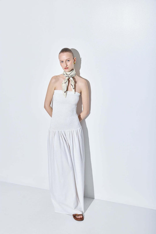 Shirred Strapless Maxi Dress - Dé Rococo