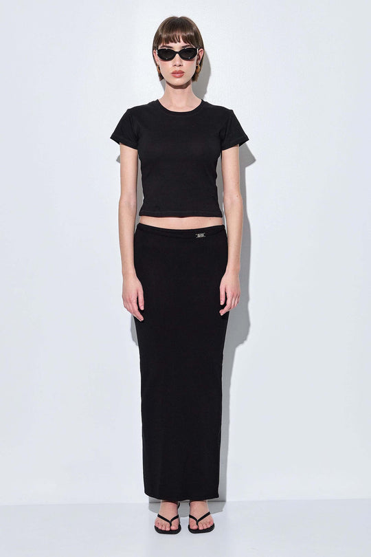 Knitted Buckle Maxi Skirt - Dé Rococo