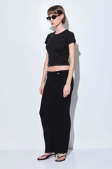 Knitted Buckle Maxi Skirt