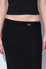 Knitted Buckle Maxi Skirt