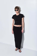 Knitted Buckle Maxi Skirt