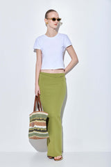 Knitted Buckle Maxi Skirt