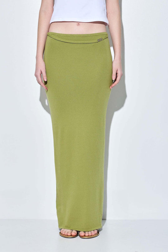 Knitted Buckle Maxi Skirt - Dé Rococo