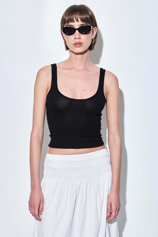 Deep Scoop Knitted Tank Top - Dé Rococo