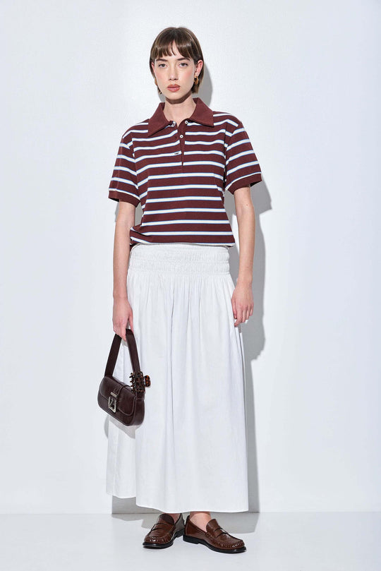 Shirred Waist Maxi Skirt - Dé Rococo