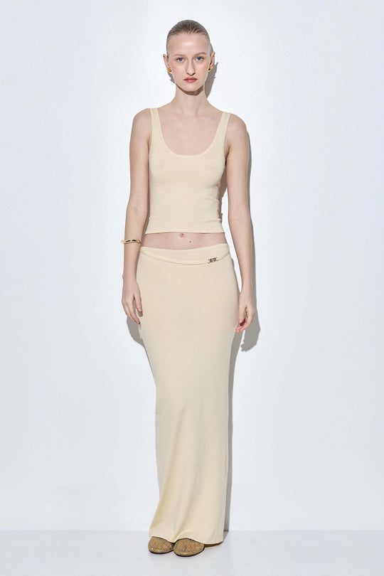 Knitted Buckle Maxi Skirt