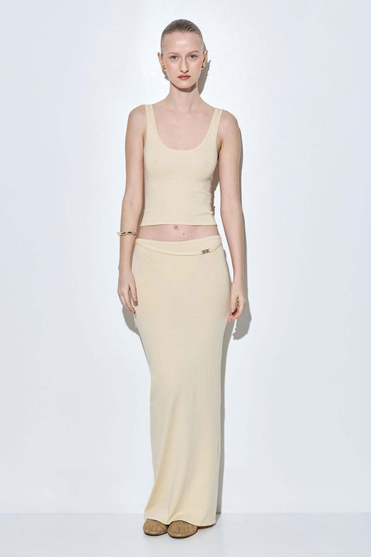 Knitted Buckle Maxi Skirt - Dé Rococo