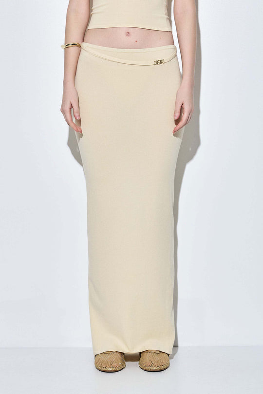 Knitted Buckle Maxi Skirt - Dé Rococo