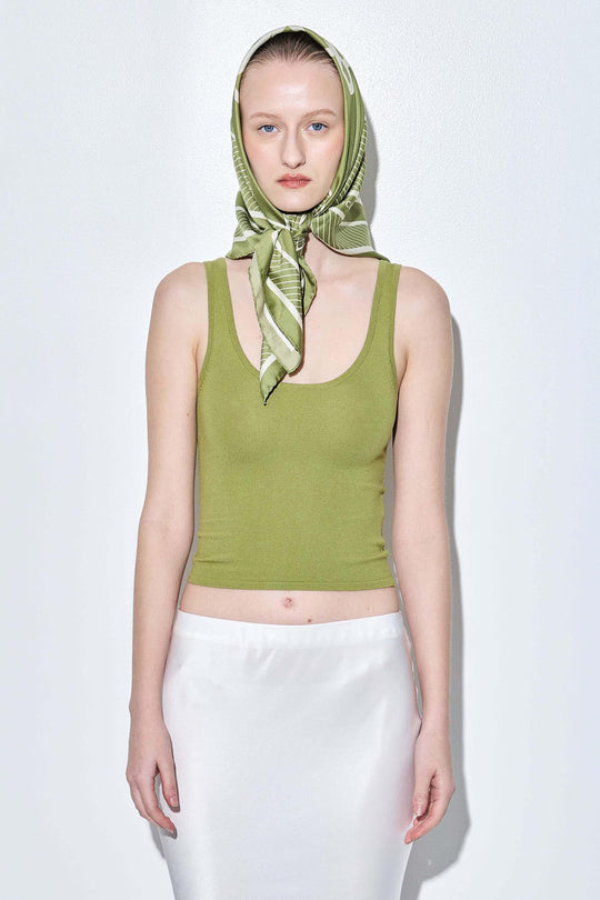 Deep Scoop Knitted Tank Top