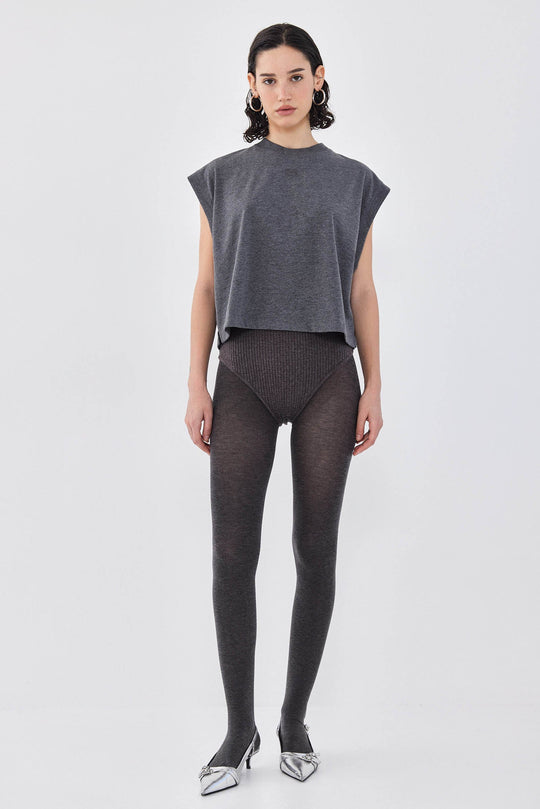 Sleeveless Ribbed Cropped Top - Dé Rococo