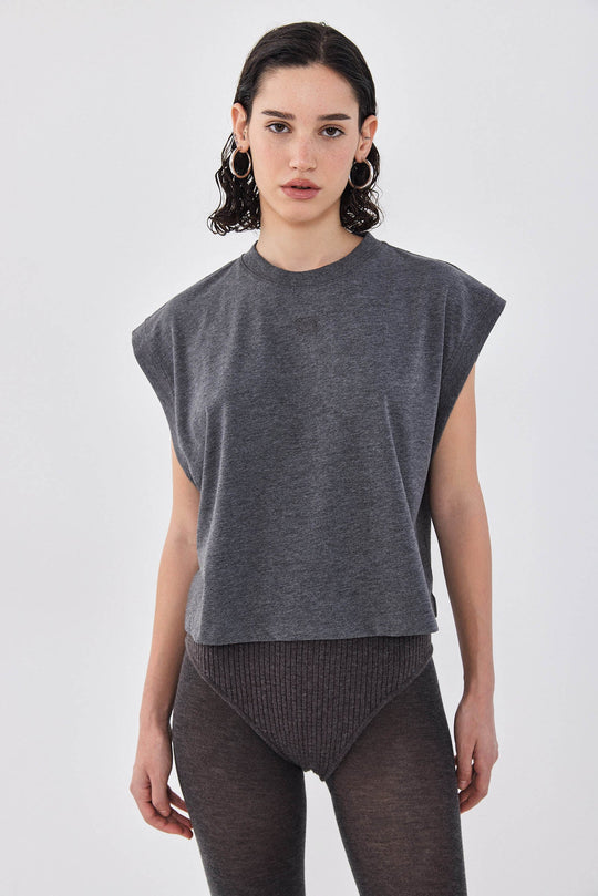 Sleeveless Ribbed Cropped Top - Dé Rococo