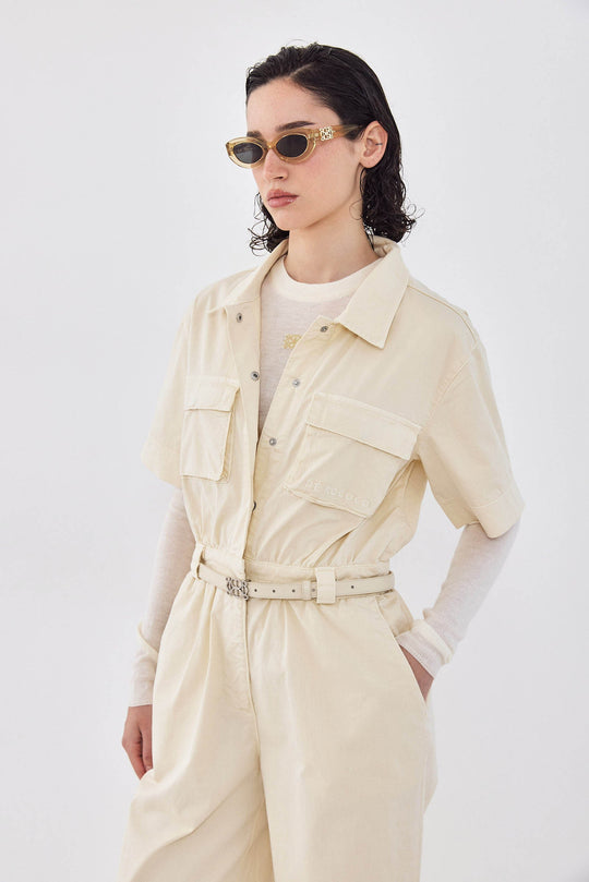 Short Sleeved Cargo Jumpsuit - Dé Rococo