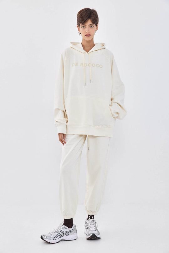 Oversized Flock Fleece Hoodie - Dé Rococo