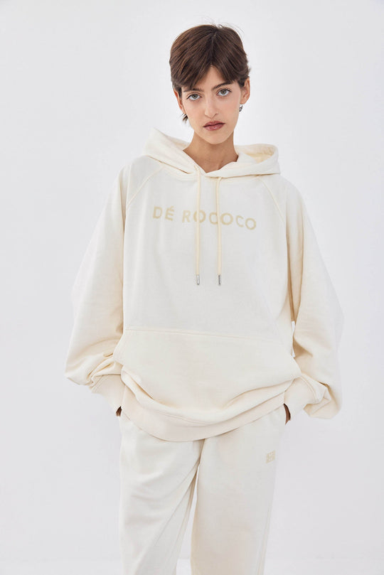 Oversized Flock Fleece Hoodie - Dé Rococo